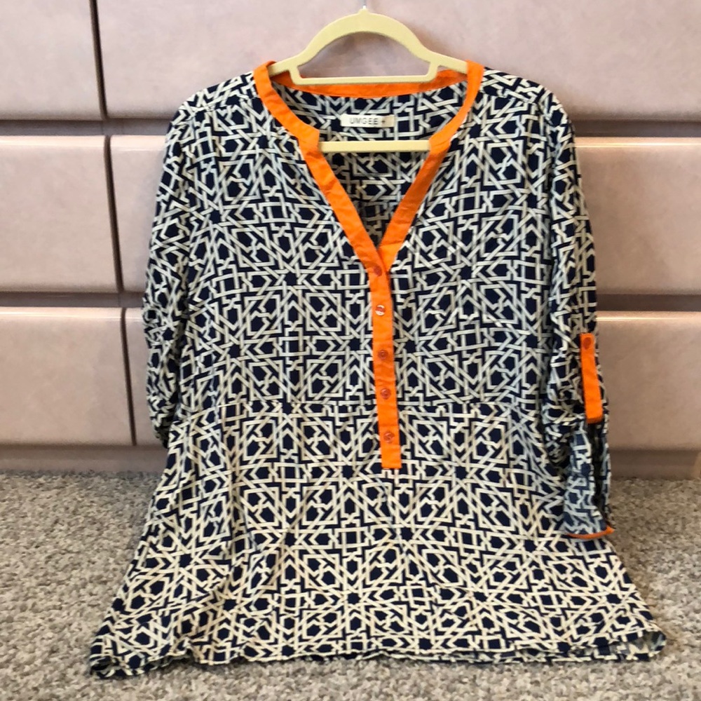 Half Button Down Blouse